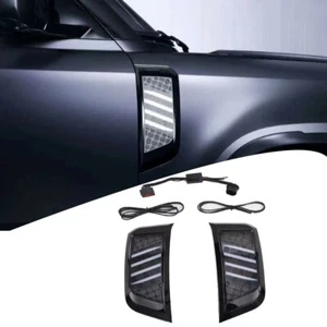 2PCS Side Vents with Lights Fits for LR Defender 2020-2025 Glossy Black - Picture 1 of 9
