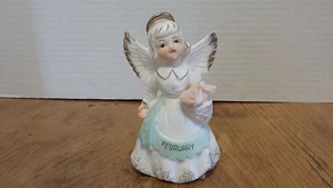 Vintage February Angel w/ Pink flowers Gold Trim, Norcrest, Japan - Picture 1 of 5