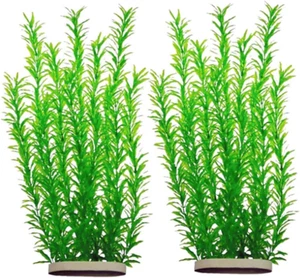 2 Pcs Extra Large 21 Inches Artificial Fish Tank Plants Green Decorations - Picture 1 of 12