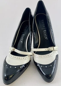 White House Black Market Women’s Leather Spectator Heels Stilettos Sz 6.5 M - Picture 1 of 8