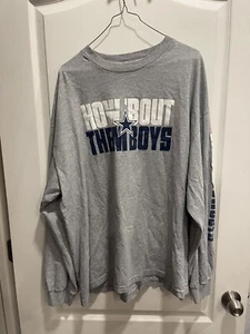 NFL Dallas Cowboys How 'Bout Them Boys Grey Long-Printed-Sleeve T-Shirt Mens 2XL - Picture 1 of 6