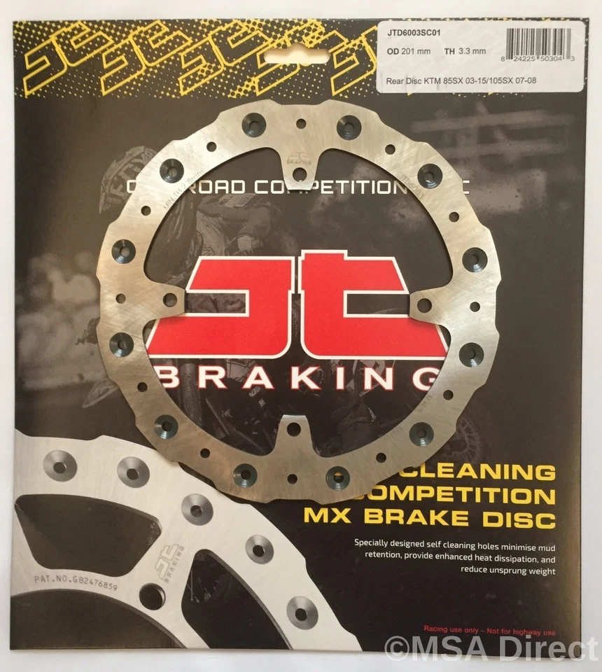 Самоочищающийся задний волнистый тормозной диск KTM 105 SX (2007–2008 гг.) JT 201 мм - Изображение 1 из 1