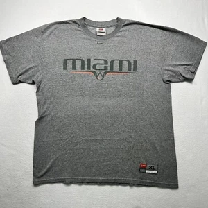 VINTAGE Hurricanes Nike Team UM University Of Miami Center Swoosh 90s T-Shirt - Picture 1 of 8