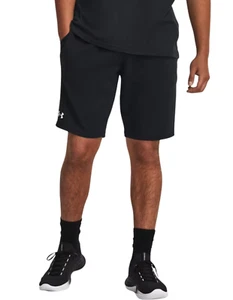 NEW Under Armour Mens UA Rival Terry Shorts White Logo 10 Inch Inseam Pocket MD - Picture 1 of 6