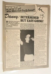 Página de revista Danny Wood de colección determinada pero fácil de llevar para adolescentes artículo NKOTB - Imagen 1 de 1