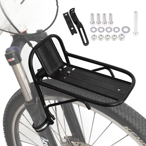 Alu Vorne Fahrradgepäckträger Frontgepäckträger Fahrrad Vorderrad Gepäckträger - Bild 1 von 12