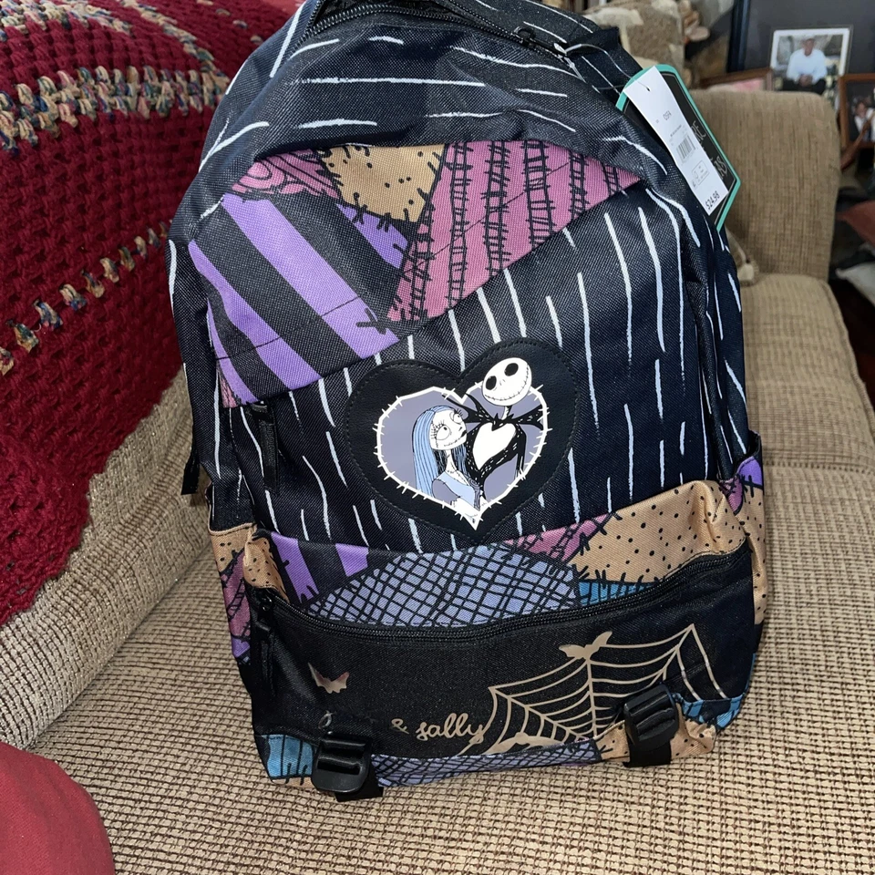 New Disney The Nightmare Before Christmas Jack & Sally 18" Laptop Backpack - Image 1 of 1