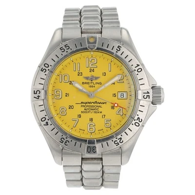 Breitling Superocean acero inoxidable esfera amarilla 41 mm automático para hombre A17345 Foto 1 de 4