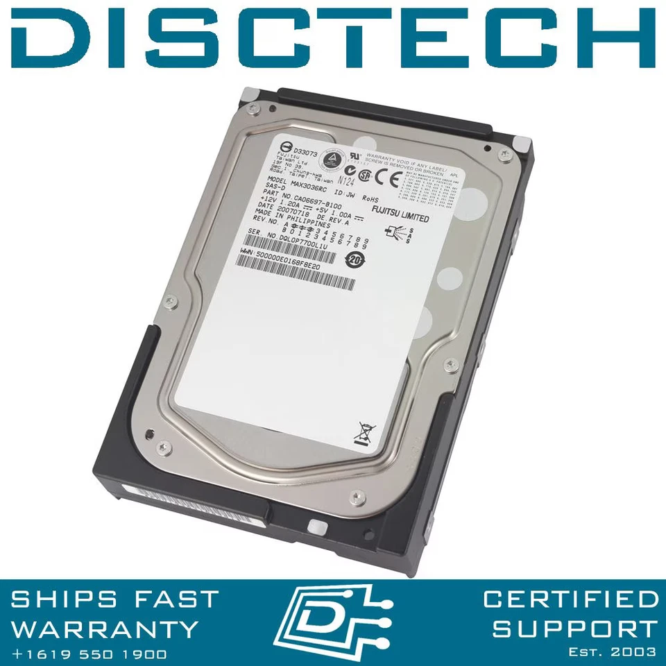 Fujitsu MAX 36GB 15K 3Gbps SAS Hard Drive MAX3036RC CA06697-B100 - Image 1 of 3