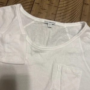 Standard James Perse White Cotton Long Sleeve Pocket T Shirt Top Size 4 - Picture 1 of 9