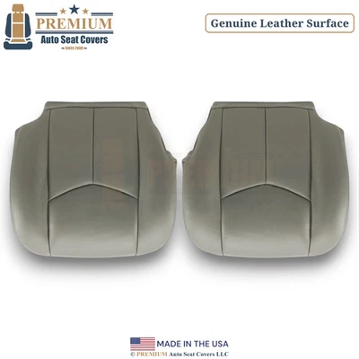Fundas de asiento inferiores de cuero genuino gris peltre para Chevrolet Suburban 2003-2006 Foto 1 de 4