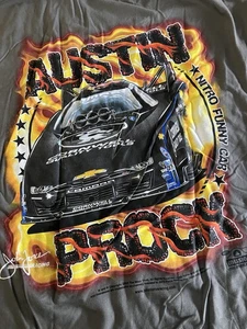 NHRA DRAG RACING  OFFICAL AUSTIN PROCK FUNNY CAR GRAY T SHIRT  SIZE LARGE - Picture 1 of 4