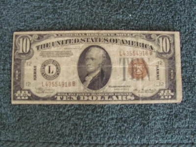 Federal Reserve Hawaii Ten Dollar ($10.00)  Red Seal - SF California Reserve - Image 1 of 4