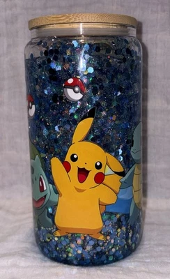 Vaso globo nieve cristal Pokémon con paja 16 oz Foto 1 de 4