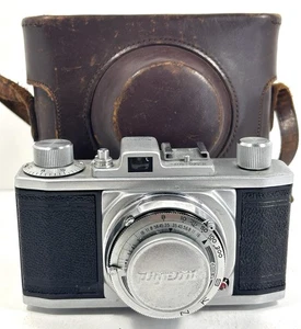 Vintage Taube Kleinbildkamera • Tomioka Lausar 4,5cm Objektiv • mit Ledertasche Objektivdeckel - Bild 1 von 6