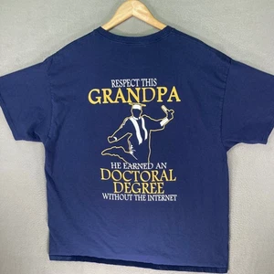 Herren XL Hanes ComfortSoft Heavyweight T-Shirt Navy Blau Opa Doktor - Bild 1 von 8