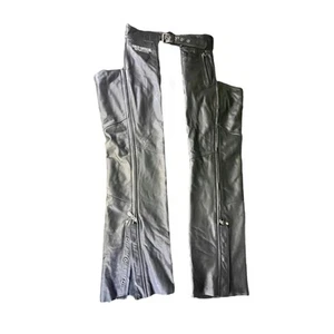 Harley Davidson Schwarz Leder Motorrad Chaps Damen Large - Bild 1 von 12