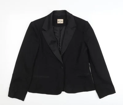 Tara Jarmon Women’s Black Shawl Lapel Tuxedo Blazer Jacket Size M - Image 1 of 4