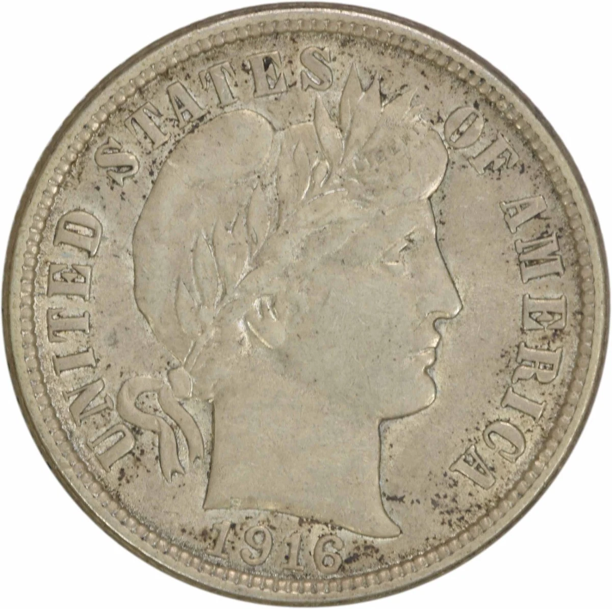 1916年 バーバー・ダイム銀貨！ S刻印！【美品】 1916年 バーバー・ダイム銀貨！ S刻印！【美品】 アメリカ レア 1916-s