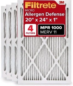 Filtros de aire Filtrete 20x24x1, aire acondicionado y horno, MPR 1000, MERV 11, PAQUETE DE 4 (232B) - Imagen 1 de 5