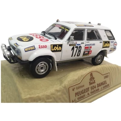 Peugeot 504 Dangel Verney Thatcher 1982 Rally Dakar 1:43 coche Norev Diecast - Imagen 1 de 3