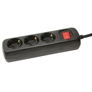 LogiLink LPS206B Steckdosenleiste 3-fach 1,4 m Schalter schwarz - Bild 1 von 1