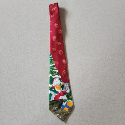 Corbata de Navidad vintage Disney Mickey Unlimited Scrooge McDuck Santa  Foto 1 de 4