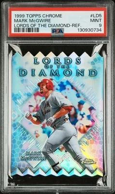 1999 Topps Chrome MARK McGWIRE #LD5 Refractor Lords Diamond DIE-CUT PSA 9 - Image 1 of 3