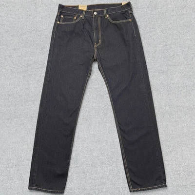 NEW Levi's 505 Jeans Mens 36x32 Blue Dark Denim Straight Leg Regular Fit Stretch - Image 1 of 4