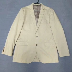 J Crew Ludlow Men 40L Unconstructed Cotton Beige Khaki Sport Coat Blazer Jacket - Picture 1 of 11