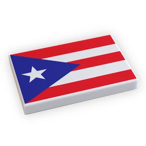 Puerto Rico Flag (2x3 Tile) made using LEGO part - Picture 1 of 1