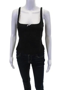 Amanda Uprichard Womens Valetta Top - Black/Ivory Size L - Picture 1 of 6