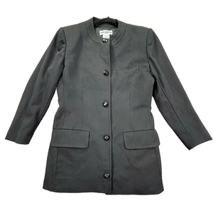 Vintage Guy Laroche 100% Wolle Damen 38 schwarz Big Gem Button Blazer Tasche gefüttert - Bild 1 von 13