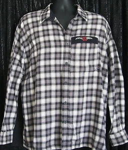BUGLE BOY SZ 2X FLANNEL PLAID FRONT/BLACK BACK EST 1977 LONG SLEEVE MULTICOLOR - Picture 1 of 4