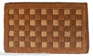 CHECKERBOARD EXTRA THICK COIR DOORMAT - 18" X 30" - WELCOME MAT - Bild 1 von 1