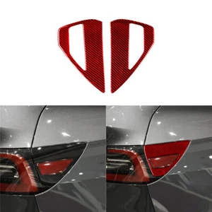 Red Carbon Fiber Side Tail Lamp Charging Port Cover Trim For Tesla Model 3/Y - Bild 1 von 12