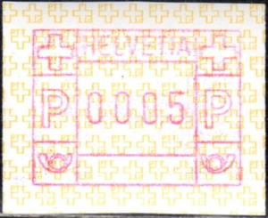 1990 Switzerland Suisse ATM stamps * post emblems, wide digits * 5Rp. ** Frama - Picture 1 of 1