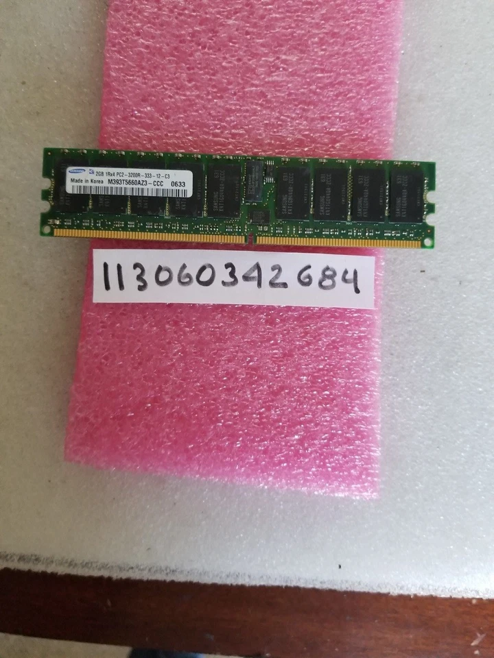 2GB PC2 PC DDR2 DDR PC2-3200R DDR2-400 3200 400 240PIN RDIMM ECC-REG 1RX4 256X4  - Image 1 of 1