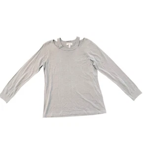 Calvin Klein Cold Shoulder Long Sleeve Knit Sweater Dusty Blue SZ Large NWT - Picture 1 of 14