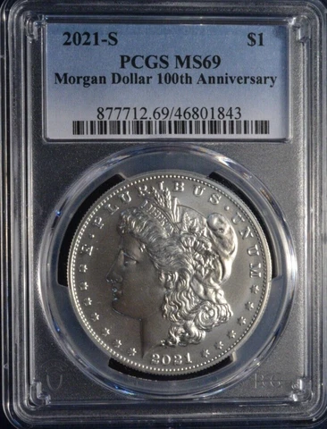 2021 S Morgan Dollar 100 Anniversary PCGS MS 69 Cover