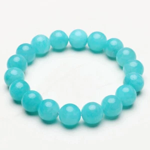 10.4mm Natural Amazonite Crystal Gemstone Stretch Round Beads Bracelet THBB013 - Picture 1 of 4