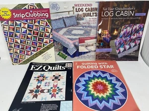 LOT OF 5 QUILTING BOOKS Log Cabin Jelly Roll EZ Folded Star Quilt Patterns - Picture 1 of 6