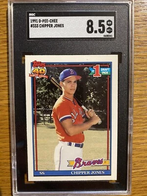 1991 O-Pee-Chee SGC 8.5 Baseball Card #333 Chipper Jones Atlanta Braves Rookie - Image 1 of 4