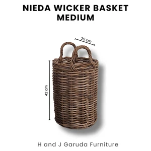 NIEDA WICKER BASKET MEDUIM - Picture 1 of 2