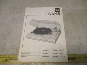 Tocadiscos Dual CS-1268 Manual de instrucciones de funcionamiento de colección - Imagen 1 de 3
