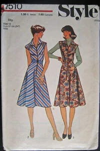 Vintage 1970s PINAFORE DRESS x2 Sewing Pattern 34" Style #1510 - Picture 1 of 2