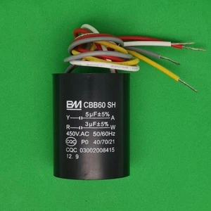 1pc CBB60 3uF+5uF 450V AC 4 wire SH Capacitor for Motor Run Capacitor BM - Picture 1 of 5