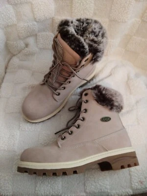 NEW! WOMENS LUGZ EMPIRE HIGH SLIP RESISTANT LACE UP BOOTS DUSTY ROSE SIZE 8 - Image 1 of 4