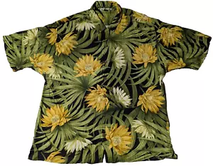 TOMMY BAHAMA Men Size XL Green Floral Silk Button-Up Hawaiian Shirt - Picture 1 of 15