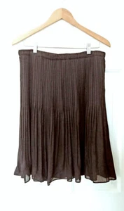 Ruffle Pleated Knee Length Circle Skirt in Black - Size XL - Picture 1 of 2